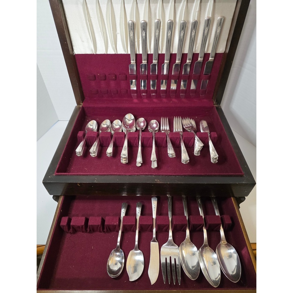 Wm Rogers & Son Silverplate‎ Flatware Set 50+ pc Silver Fair Overland